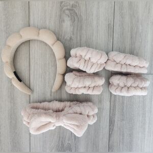 Beige Headband & Wristband Set (New)